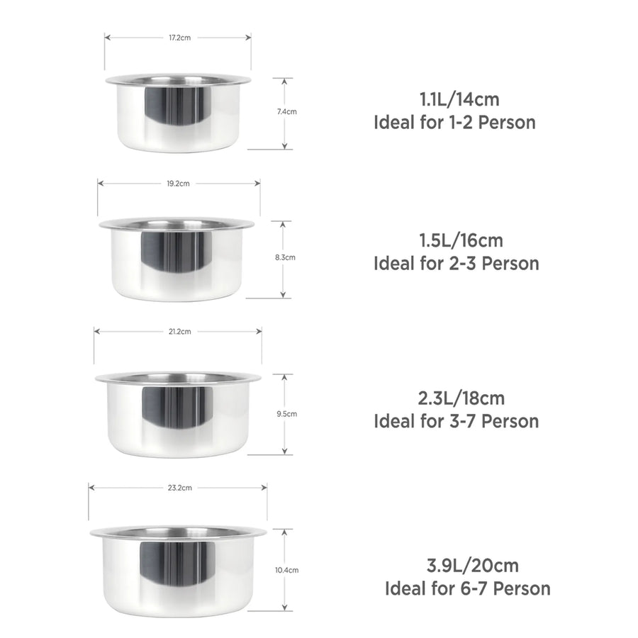Meyer Trivantage (set of 4) Tri-ply Stainless Steel Tope With Lid (Multiple Combos Available)