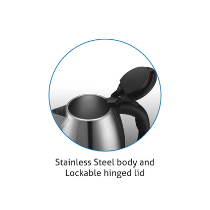 Electric Kettle 1.8 Litre Stainless Steel with 360B0 Rotational Base, 1500 W - Silver (9002)
