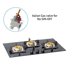 3 Burner Built In Glass Hob Italian Double Ring Burner Flame Failure Device, Auto Ignition (1073 SQ IN BB FFD)