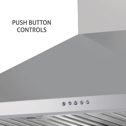 Wall Mounted Pyramid Kitchen Chimney 60cm 1250 m3/hr Suction Power - CH6064X6X1000BFLTW