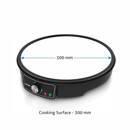 Electric Dosa Maker makes Crepe, Chilla 30CM Non-Stick Cooking Plate, Temperature Control - Black (3038)