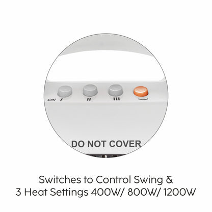 Electric Carbon Room Heater with 3 Heat Settings - HA7016CH