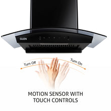Auto Clean Curved Glass Chimney with Inverter Technology, BLDC Motor 60/90cm 1200 mB3/h -Black (6071 BL BLDC AC)