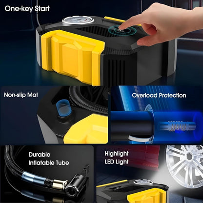 KAIROS Airmaster Pro Portable Tyre Inflator | High Power Air Pump, Digital Display, Fast Inflation | Lightweight & Easy-to-Use for Cars, Bikes & Bikes