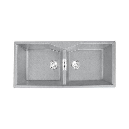 GLEN Quartz Sink for Kitchen, Double Bowl 45x20x9 inches (KS-QZ45209DB)