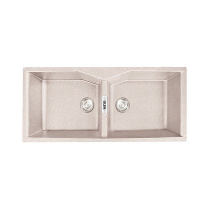GLEN Quartz Sink for Kitchen, Double Bowl 45x20x9 inches (KS-QZ45209DB)