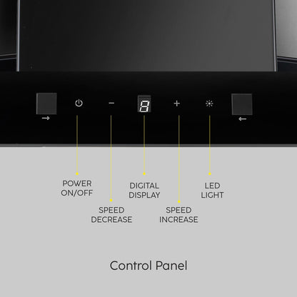 Auto Clean Filter less Kitchen Chimney, Motion Sensor control with Digital Display 60cm, 1200 m3/h (6052 DI BL AC 60)