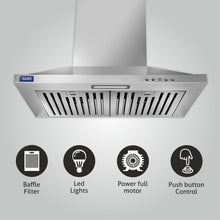 Electric Kitchen Chimney, Pyramid Shape SS Baffle filters 60cm 1100 mB3/h - (6050 IN SS)