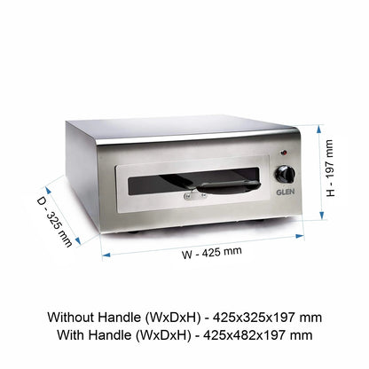 Electric Tandoor and Grill 1100W with Matt Finish Stainless Steel Body - Silver (5014)