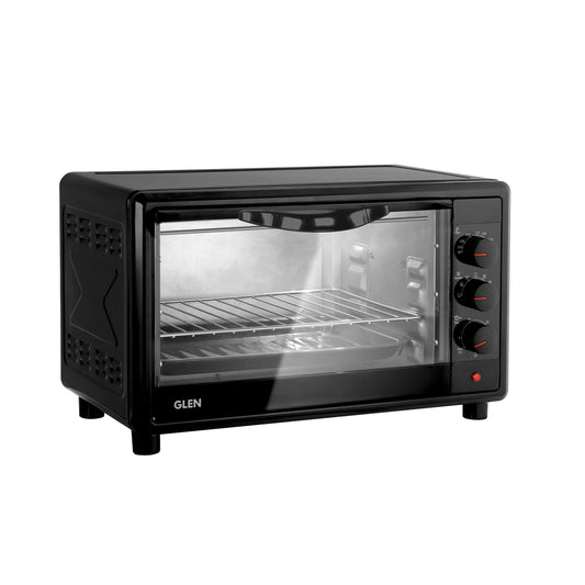 GLEN 25L Oven Toaster Griller (OTG) | 1700W Convection Oven | 60-Min Timer, Oven Light & Removable Crumbs Tray – Black (SA5025)