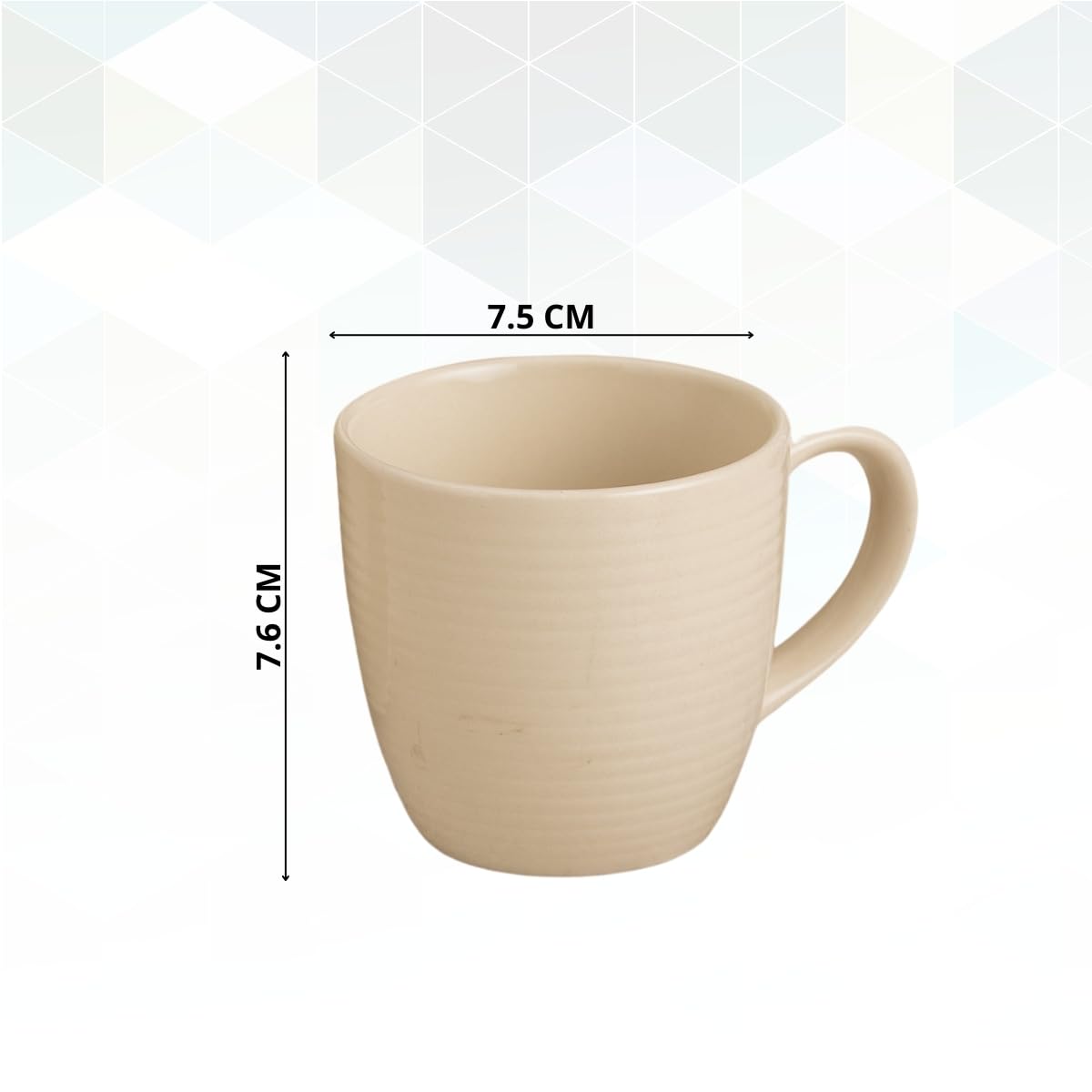 Claycraft Horizon Pebble Ivory Coffee & Tea Mugs Set of 6 (210 ml)