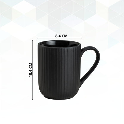 Claycraft Linea Pebble Black Coffee/ Milk Mug, 1 Piece (360 ml)