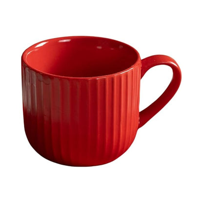 Claycraft Linea Pebble Red Cup & Saucer, Set of 12 (6 Cups + 6 Saucers) (170 ml)