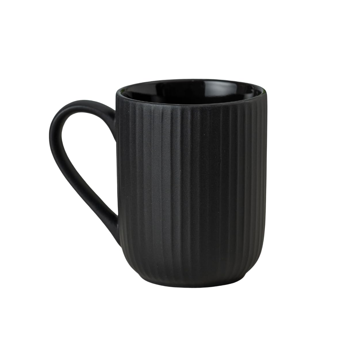 Claycraft Linea Pebble Black Coffee/ Milk Mug, 1 Piece (360 ml)