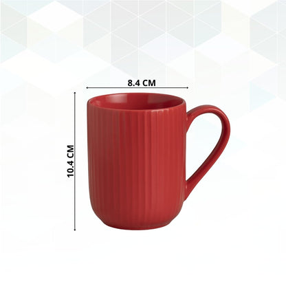 Claycraft Linea Pebble Red Coffee/ Milk Mug, 1 Piece (360 ml)