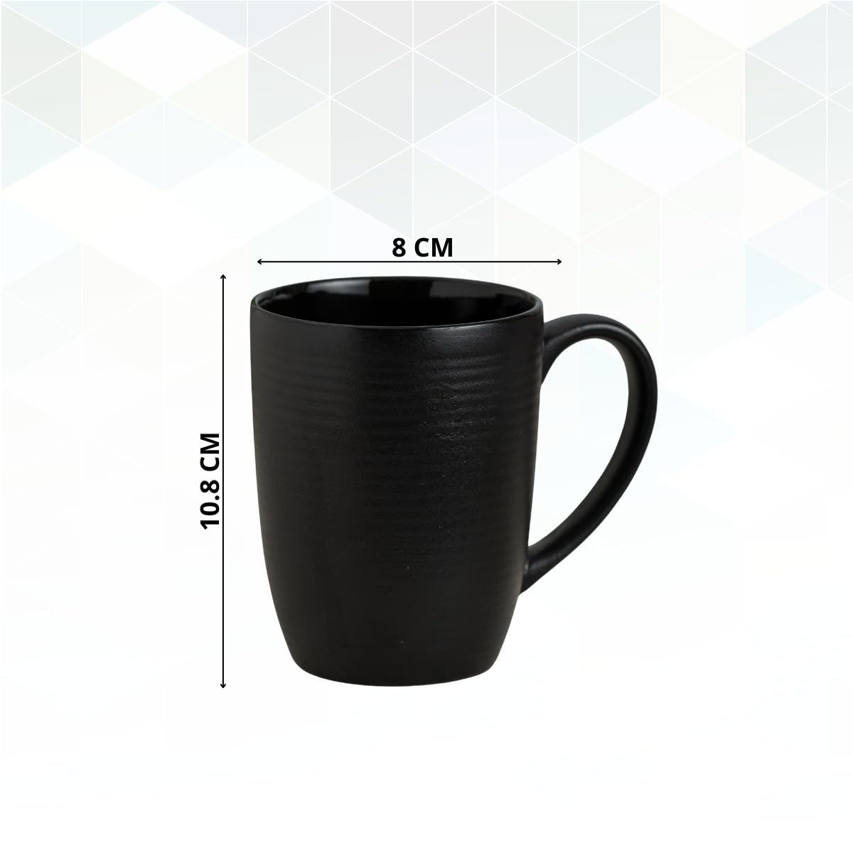 Claycraft Horizon Pebble Black Coffee/ Milk Mug, 1 Piece (360 ml)