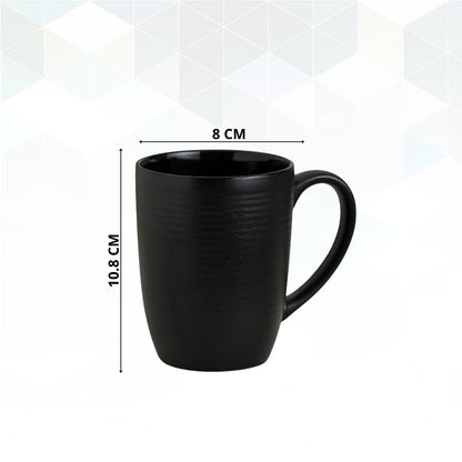 Claycraft Horizon Pebble Black Coffee/ Milk Mug, 1 Piece (360 ml)