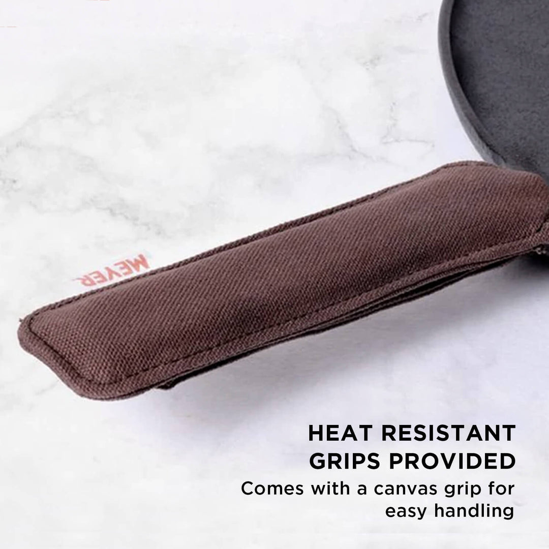 Meyer Cast Iron 2pcs Set, Induction friendly & Chemical free (25cm Grill pan + 26cm Roti Tawa)