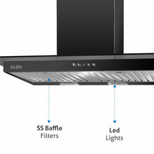 Designer Electric Kitchen Chimney  Push Button Control 90cm 1000 m3/h - Black (6062)
