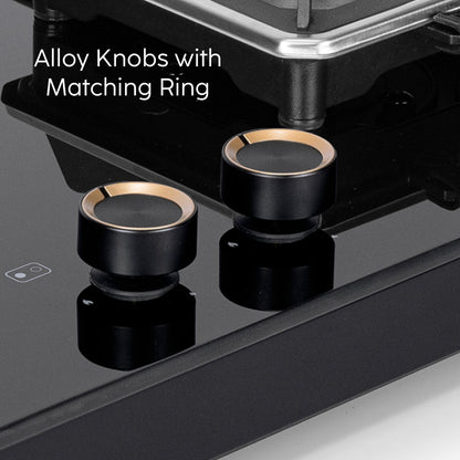 GLEN 2 Burner Swift Glass Gas Stove with Multi Ring Forged Brass Burners (CT1022GTBLSWIFT)