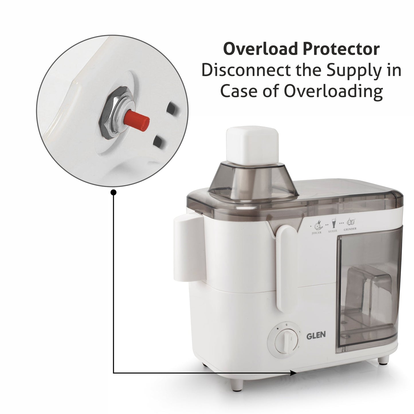 Glen Juicer Mixer Grinder 3 Jar 500W ISI