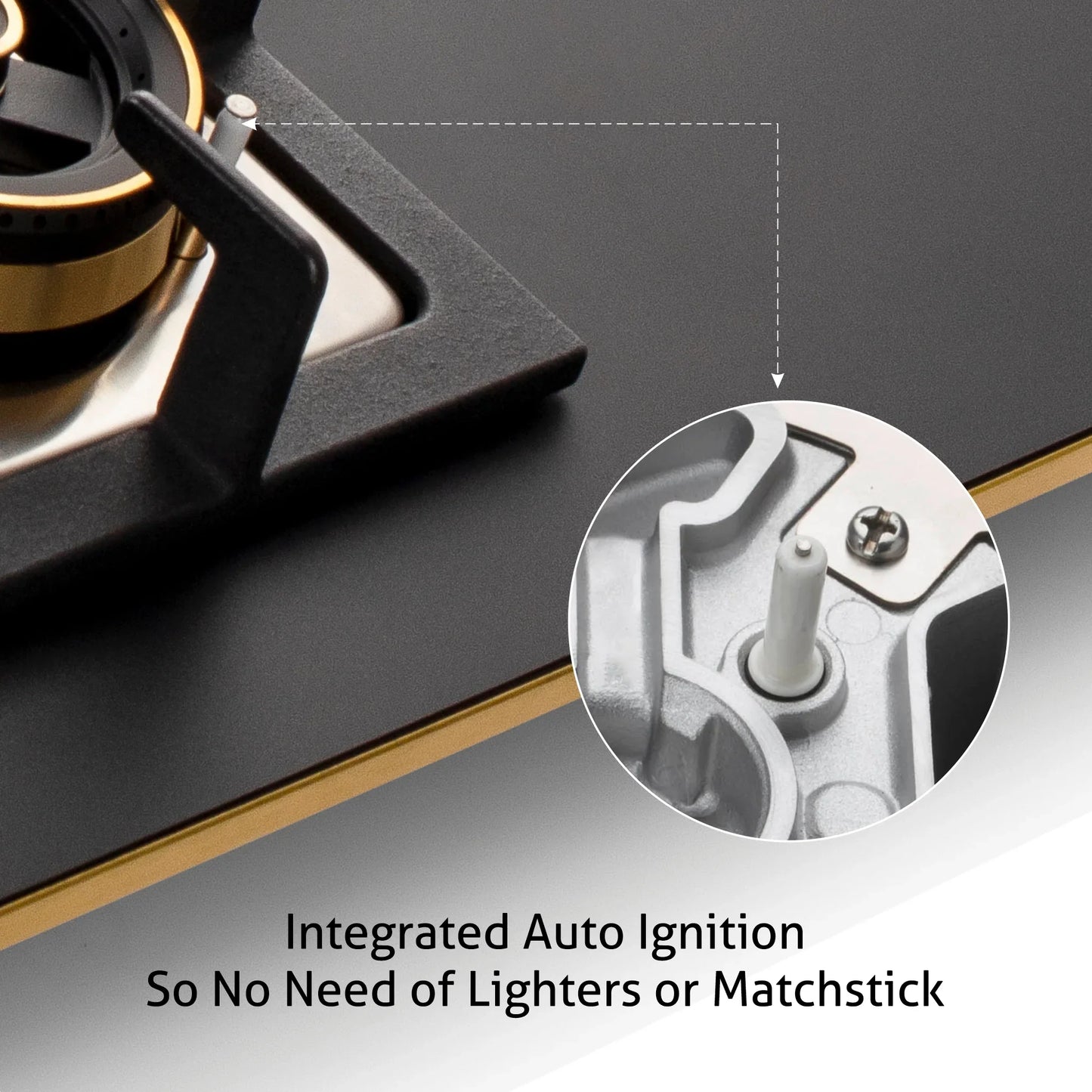 3 Burner Glass Hob Top Mini Triple Ring Burner Total Brass Burners with Flame Failure Device Auto Ignition (1073XLCIHTTTRMGS)