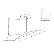 Kitchen Chimney Curved Glass with Touch Sensor Baffle filter 90cm 1250 m3/h - Black (6071 TS BL)