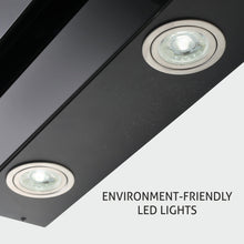 Kitchen Chimney Vertical Glass Push Buttons Baffle filters 60cm 1000 m3/h- Black (6079 PB)