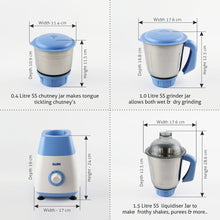 Mixer Grinder 750W with 3 Stainless Steel Liquidiser, Grinder and Chutney Jars, ISI - White (4023)
