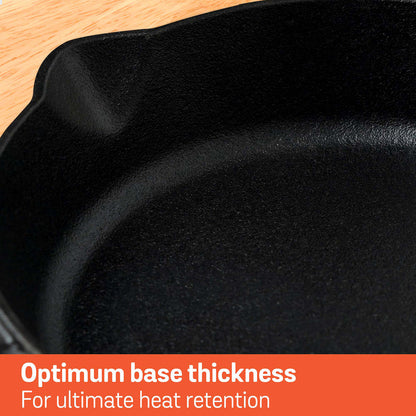 Meyer Pre-Seasoned Cast Iron double Handle skillet, Black (Multiple Sizes)