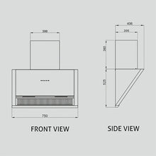 3 Burner Glass Hob Top (1073XLHTDBBW) + Auto Clean Glass Filterless Chimney 75cm 1200m3/h (6072SXAC)