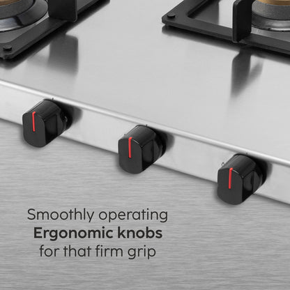 4 Burner Ultra Tuff Stainless Steel Gas Stove with Forged Brass Burner - Manual/Auto Ignition (1054 UT SS)