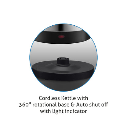 Electric Kettle 1.8 Litre Stainless Steel with 360B0 Rotational Base, 1500 W - Silver (9002)