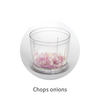 Electric Mini Chopper, Stainless Steel Blade, Vegetable, Nuts Chopper, 0.4 Litres Bowl, 200W - White (4041MC)