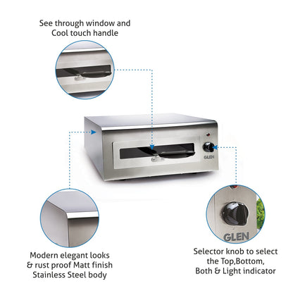 Electric Tandoor and Grill 1400W, Extra Large capacity Matt Finish Stainless Steel Body - Silver (5014 XL)