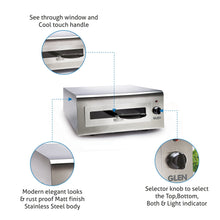 Electric Tandoor and Grill 1400W, Extra Large capacity Matt Finish Stainless Steel Body - Silver (5014 XL)