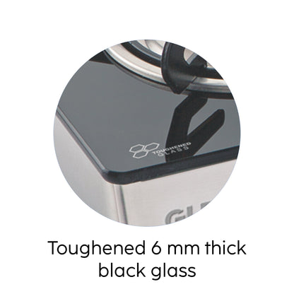 2 Burner LPG Glass Gas Stove with High Flame Forged Brass Burner (1021GTFBHF) - Manual/Auto Ignition