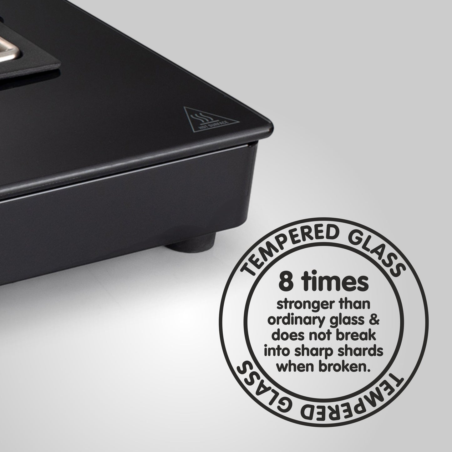 4 Burner Free Standing Glass Hob Forged Brass Burner Auto Ignition Black (BH1074SQFSFBBLAI)