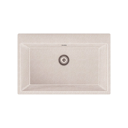GLEN Quartz Kitchen Sink | Single Bowl with Faucet Deck 31x20x9 inches (KS-QZ31209SB) | 80% Quartz, Non-Porous, Durable, Noiseless, Anti-Bacterial & Heat Resistant Design|