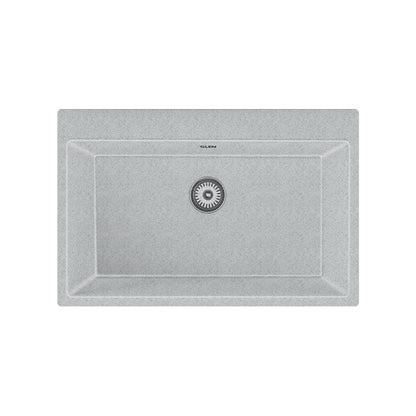 GLEN Quartz Kitchen Sink | Single Bowl with Faucet Deck 31x20x9 inches (KS-QZ31209SB) | 80% Quartz, Non-Porous, Durable, Noiseless, Anti-Bacterial & Heat Resistant Design|