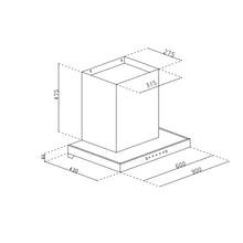 Auto Clean Slim Filter less Kitchen Chimney with Motion Sensor 60/90cm, 1200 m3/h (6052 SLIM BL AC)