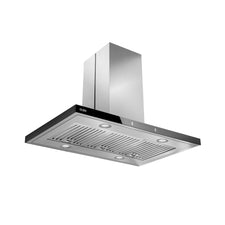 GLEN Island Kitchen Chimney | Motion & Touch Sensor, Baffle Filters, Powerful Italian Motor, 1250 m³/h Suction, Off Timer & Remote Control – 90 cm (CH6052MSISSS90)