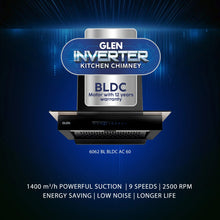 Auto Clean Glass Chimney with Inverter Technology, BLDC Motor 60/90cm 1400 m3/h (6062 BLDC AC )