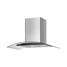 Auto Clean Chimney Curved Glass Baffle Filters with Motion Sensor 60/90cm 1200 mB3/h - Silver (6063 SS)