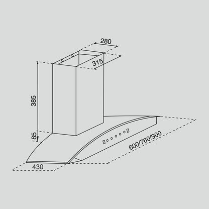4 Burner Gas Stove Brass Burner (1043 GT) + Auto Clean Chimney with Motion Sensor 60cm 1200 m3h (6058 BL AC)