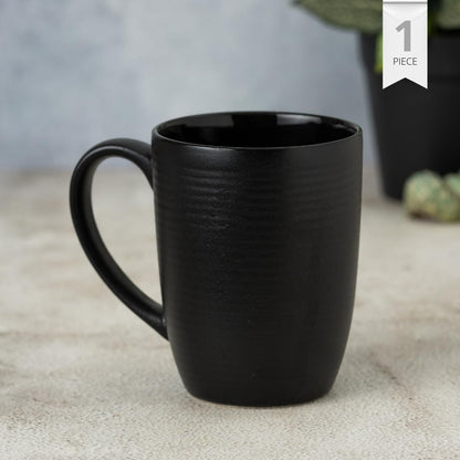 Claycraft Horizon Pebble Black Coffee/ Milk Mug, 1 Piece (360 ml)