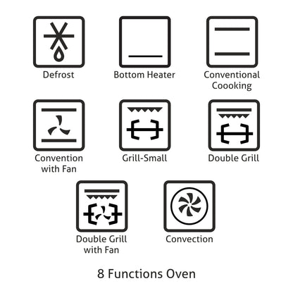 Built in Oven with Turbo Fan 65Ltr Multi-function (660 MRT)  + Built In Microwave with Grill Touch Controls Stainless Steel 25Ltr (MO 677)