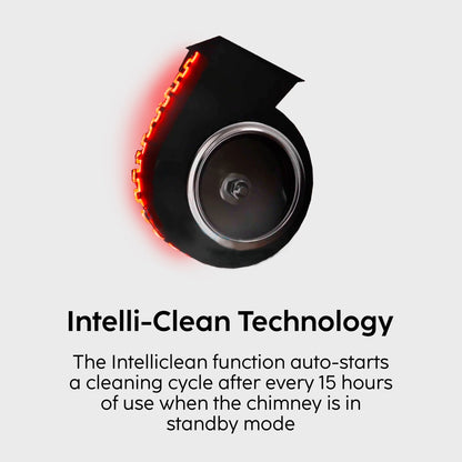 GLEN Auto Clean Glass Filter less Kitchen Chimney, Motion Sensor control with Digital Display 60/75/90cm 1400 m3/h - Black (CH6075AC)