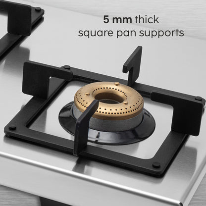 4 Burner Ultra Tuff Stainless Steel Gas Stove with Forged Brass Burner - Manual/Auto Ignition (1054 UT SS)