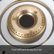 3 Burner Glass Gas Stove with Brass Burner Black (1037 GT BB BL)